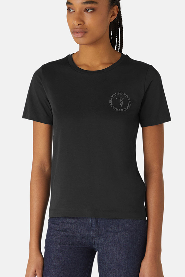 T-SHIRT TRUSSARDI - BLACK
